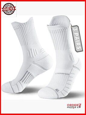 3-Pack Women's Compression Running Socks with Arch Support